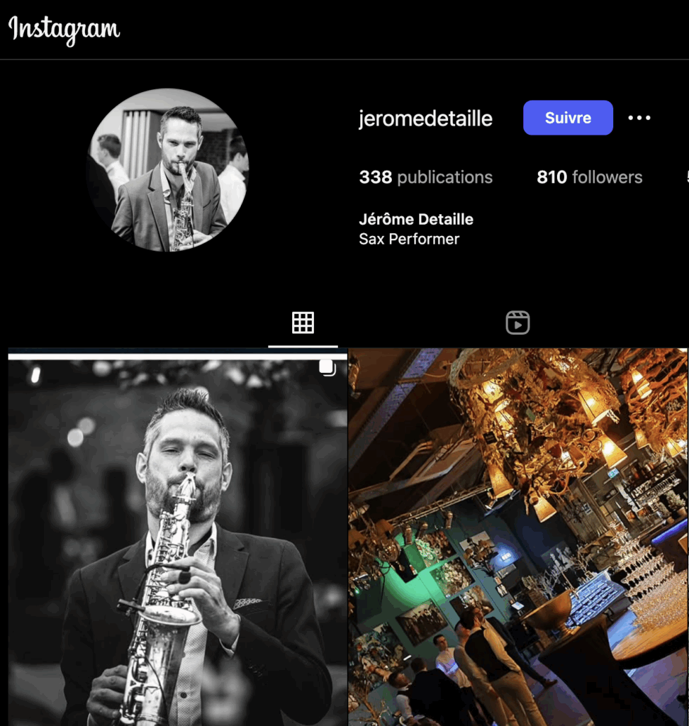 Saxophoniste Jérome Detaille