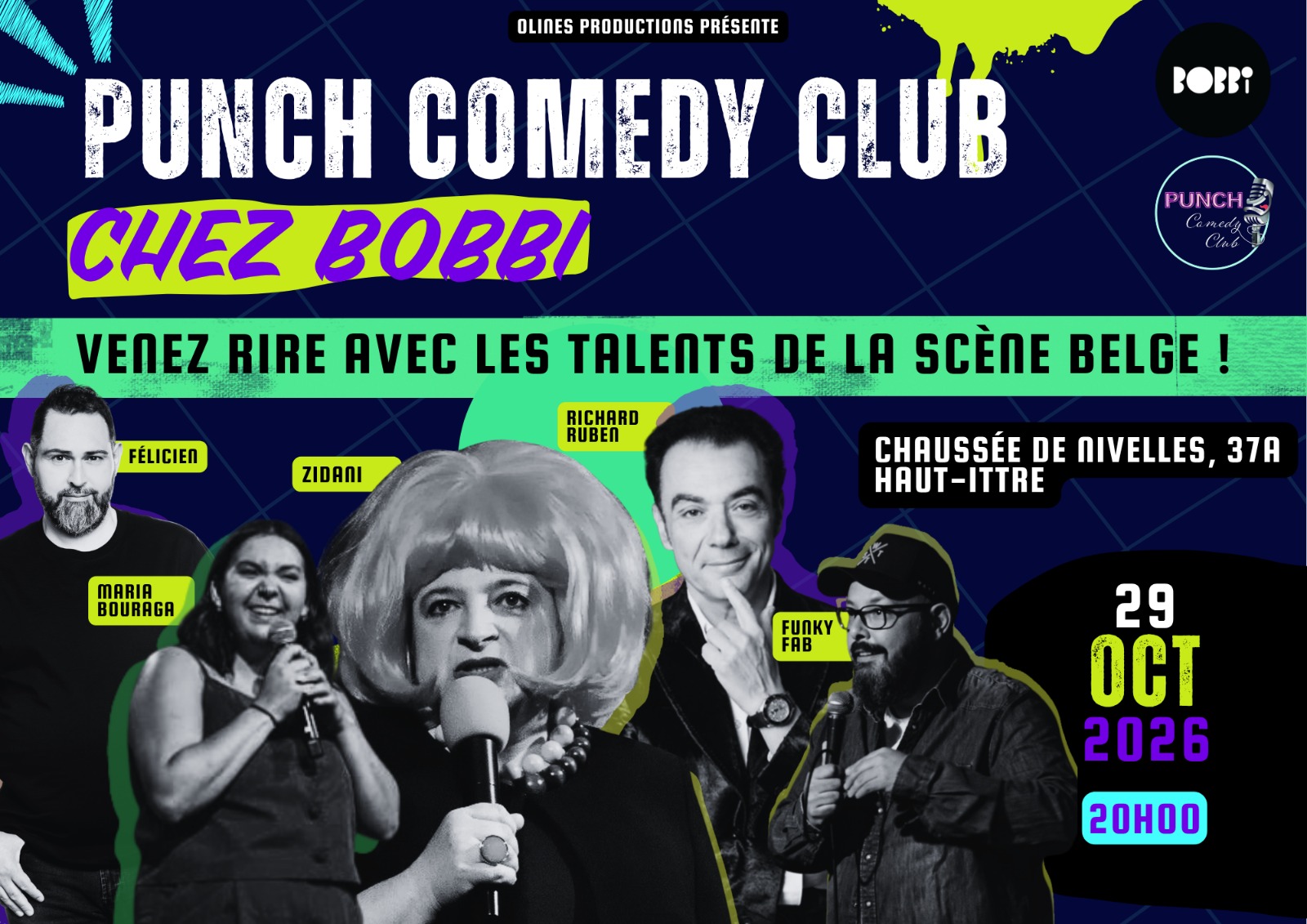 PUNCH COMEDY CLUB CHEZ BOBBI LE 29 OCTOBRE