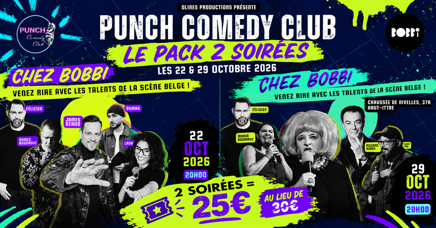 PACK DE LA TOUSSAINT PUNCH COMEDY CLUB CHEZ BOBBI